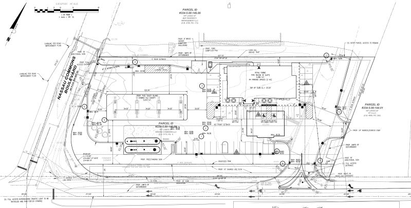 The site plan showing the proposed Royal Farms at the corner of Route 9 and Nassau Commons Boulevard near Five Points outside Lewes. SOURCE: SUSSEX COUNTY